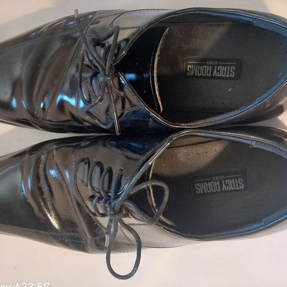 Stacy Adams Mens Black Leather Dress Shoes 10M - Picture 3 of 7